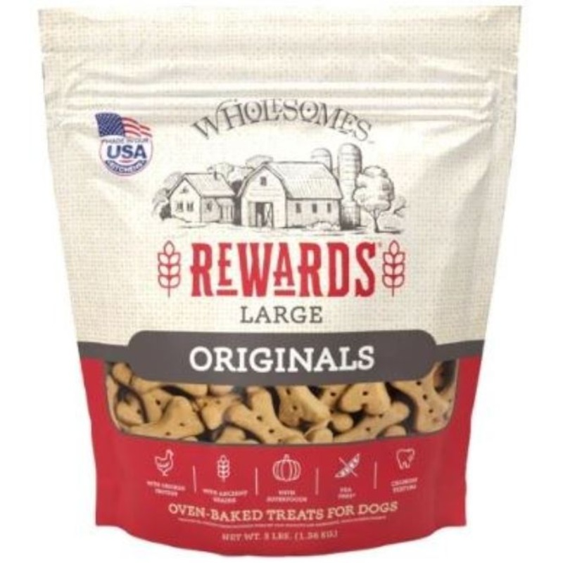 Wholesome 3 lbs Originals Golden Biscuit Dog Treats, Large