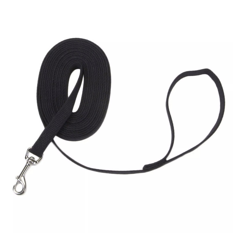 Coastal Train Right! Cotton Web Dog Training Leash 5/8in Wide 10Ft Black