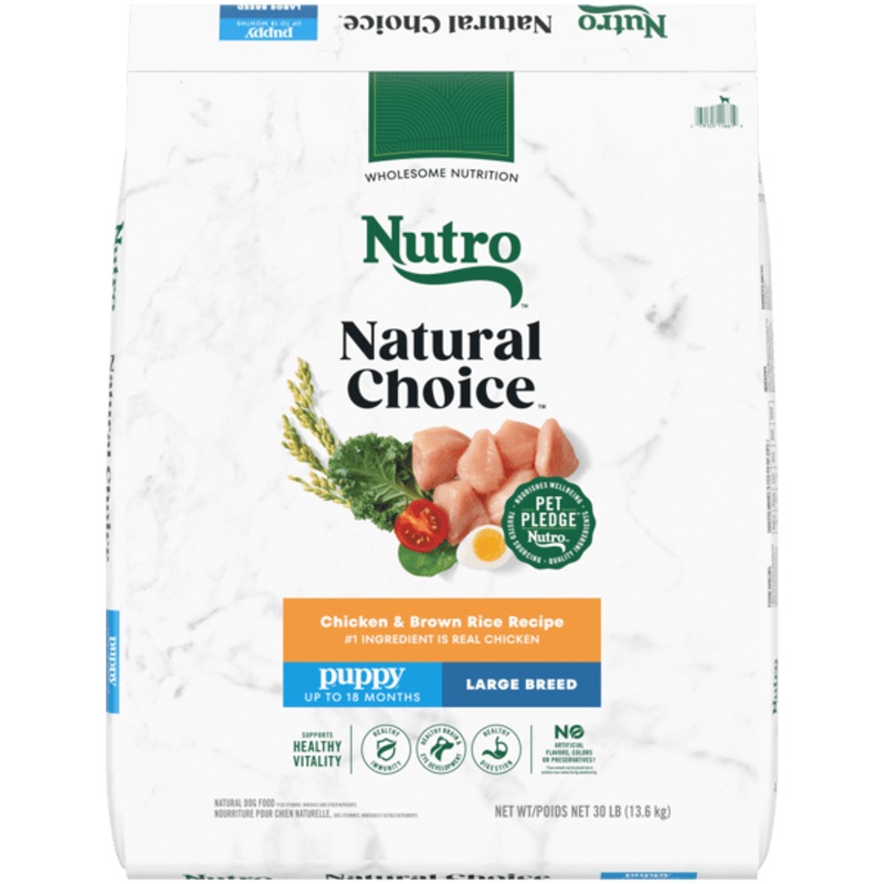 Nutro Natural Choice Dry Dog Food Large Breed Puppy Chicken & Brown Rice Recipe 30lb bag