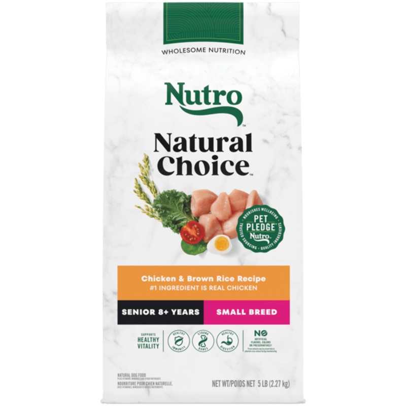 Nutro Natural Choice Dry Dog Food Small Breed Senior Chicken & Brown Rice Recipe 5lb bag
