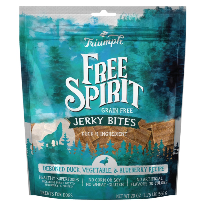 Triumph Free Spirit Grain Free Duck, Vegetable, & Blueberry Recipe Jerky Bites 20oz bag
