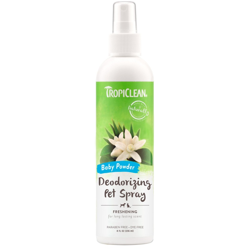 TropiClean Baby Powder Deodorizing Spray for Pets, 8oz