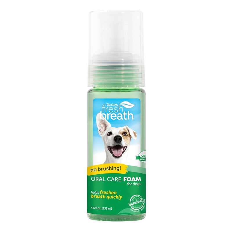 TropiClean Fresh Breath Mint Foam for Pets, 4.5oz
