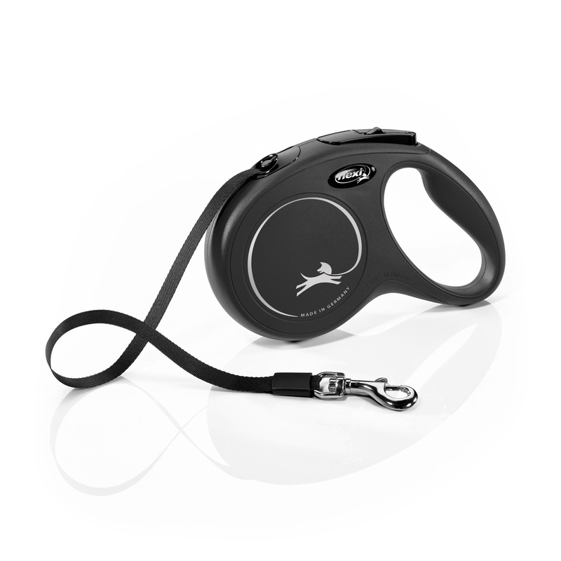 Flexi Classic Tape Leash for Dogs Black Medium up to 55lb 5m