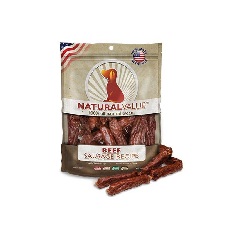 Loving Pets Natural Value Soft Chew Dog Treats 13oz Beef Sausages