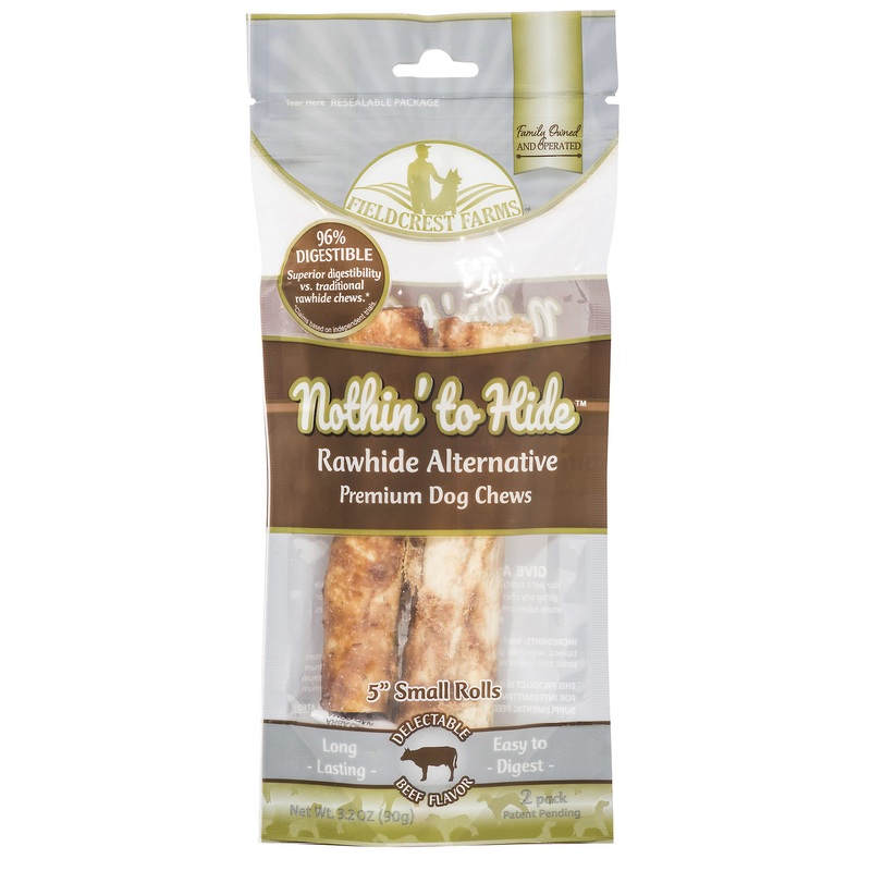 TopDawg 39138 5 in. Nothin to Hide Rawhide Alternative Beef Roll - Small - Pack of 2