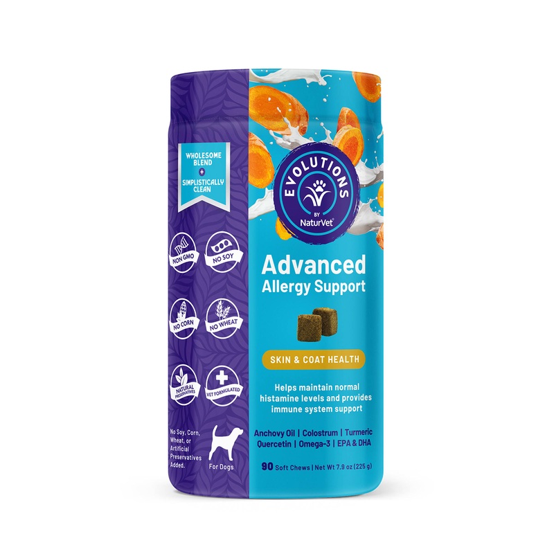 Evolutions By NaturVet Advanced Allergy Support Dog Soft Chews, Count of 90