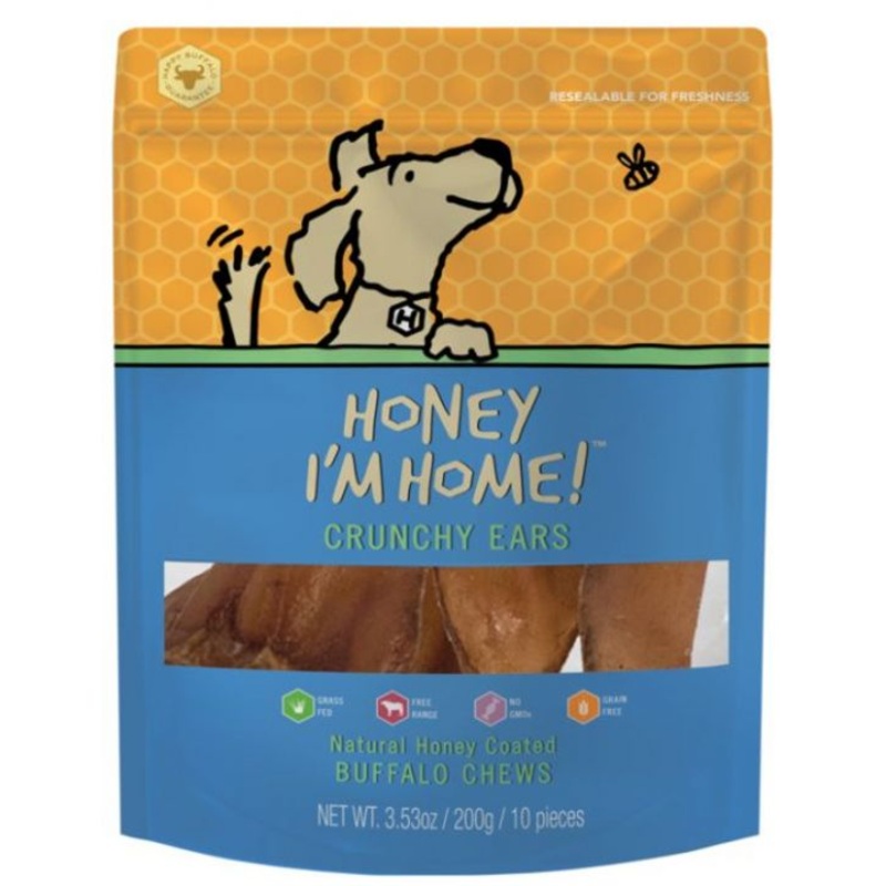 Honey I'm Home Dog Treats Buffalo Ears 10pk