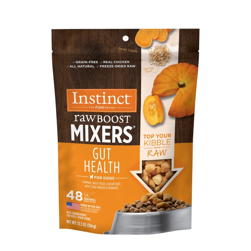 Instinct Freeze Dried Raw Boost Mixers Grain Free Gut Health Grain Free All Natural Dog Food Topper by Nature s Variety  12.5 oz. Bag