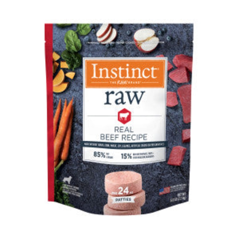 Nature's Variety Instinct Frozen Dog Food 85% Patties 6lb Beef