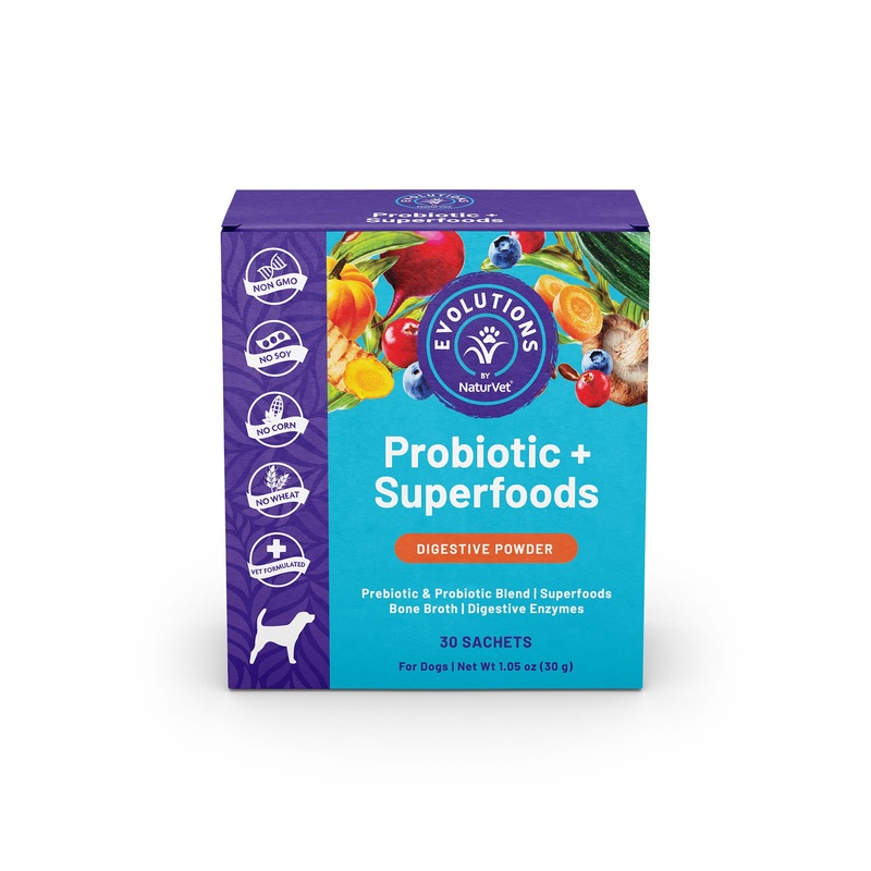 NaturVet Evolutions Probiotic + Superfoods Digestive Powder 30 Sachets Dogs