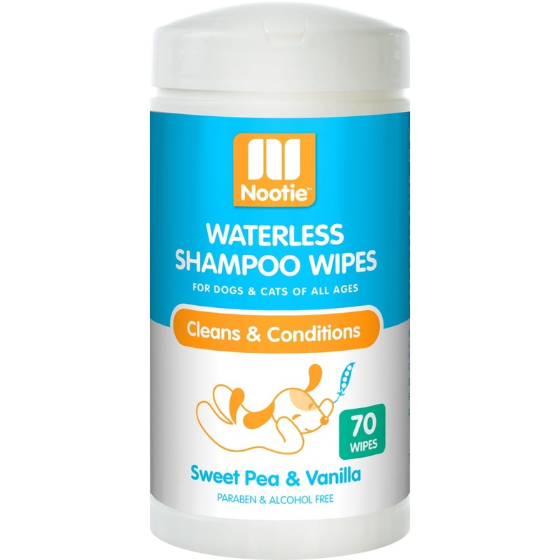 Nootie Waterless Shampoo Dog Wipes Sweet Pea Vanilla 70ct