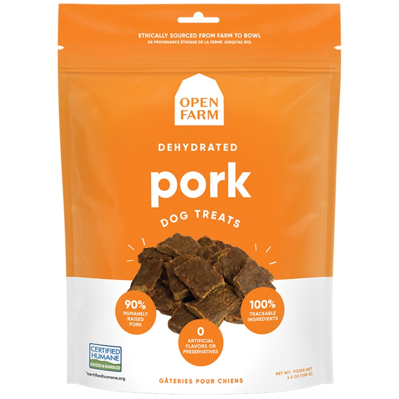 Open Farm Dehydrated Dog treats 4.5oz Pork