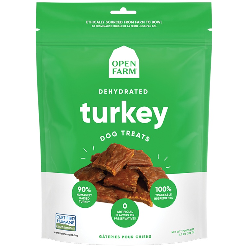 Open Farm Dehydrated Dog treats 4.5oz Turkey
