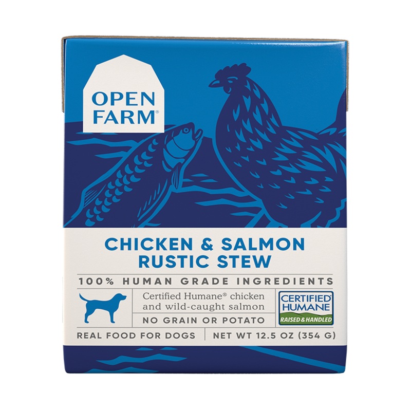 Open Farms Rustic Stew Wet Dog Food 12.5oz Chicken and Salmon