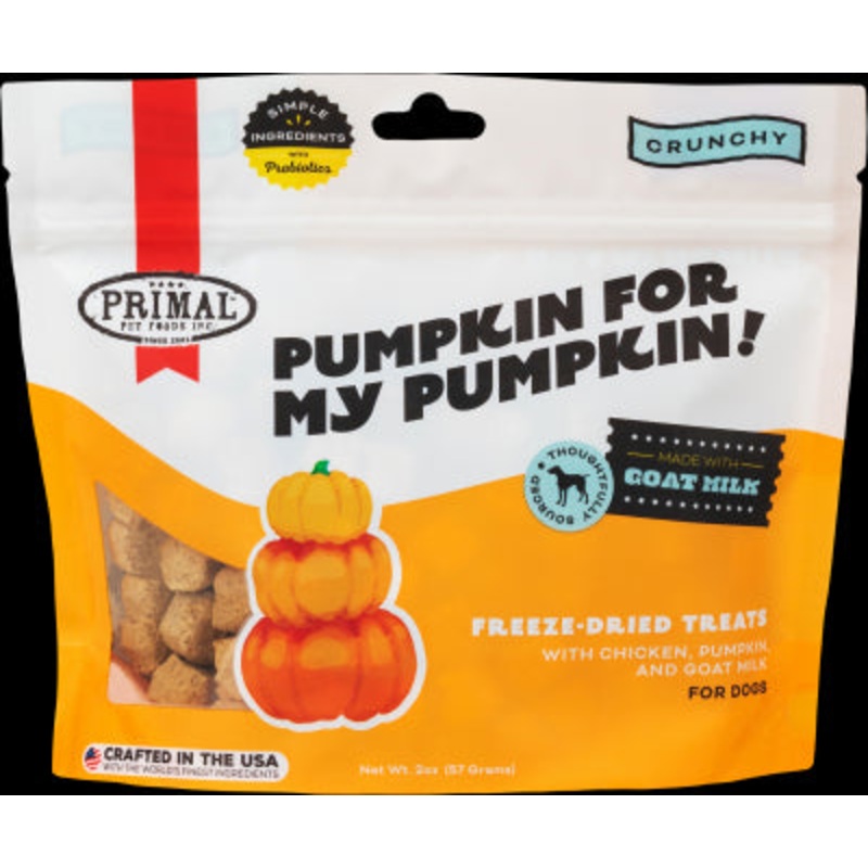 Primal Freeze Dried Chicken & Pumpkin Dog Treats with Goat Milk, Pumpkin for My Pumpkin Natural Treats, 2 oz