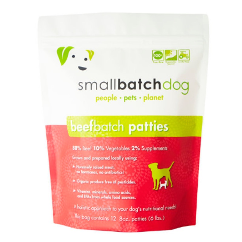 Small Batch Frozen Dog Food 6lb Patties Beef
