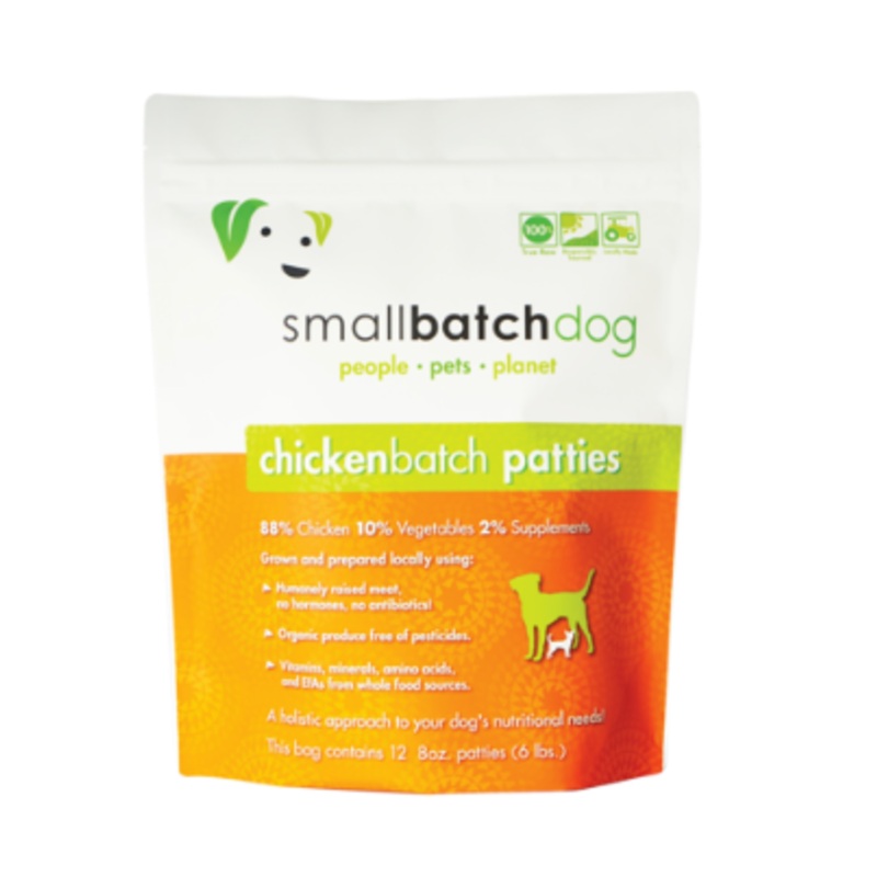 Small Batch Frozen Dog Food 6lb Patties Chicken