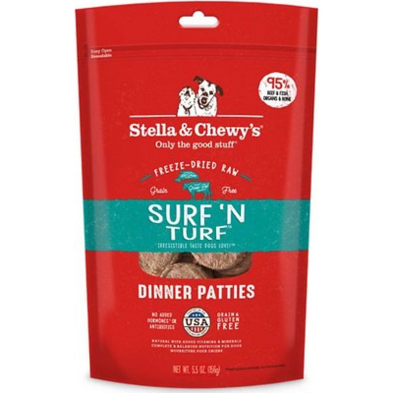 Stella & Chewy 25 oz Freeze-Dried Dinner Patties Surf & Turf Dog Food