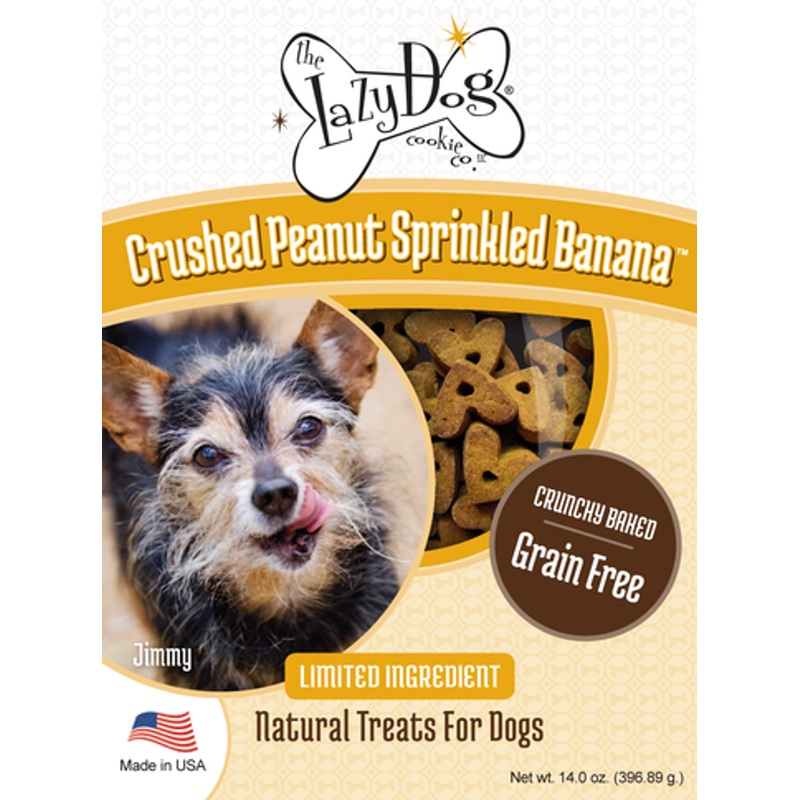The Lazy Dog Grain Free Crushed Peanut Sprinkled Banana Soft Baked Dog Treats 14oz