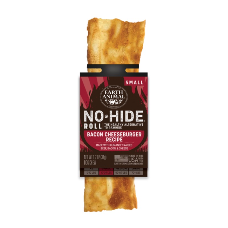 Earth Animal Dog NoHide Chew BBQ BaconCheesebrgr Small 1pk