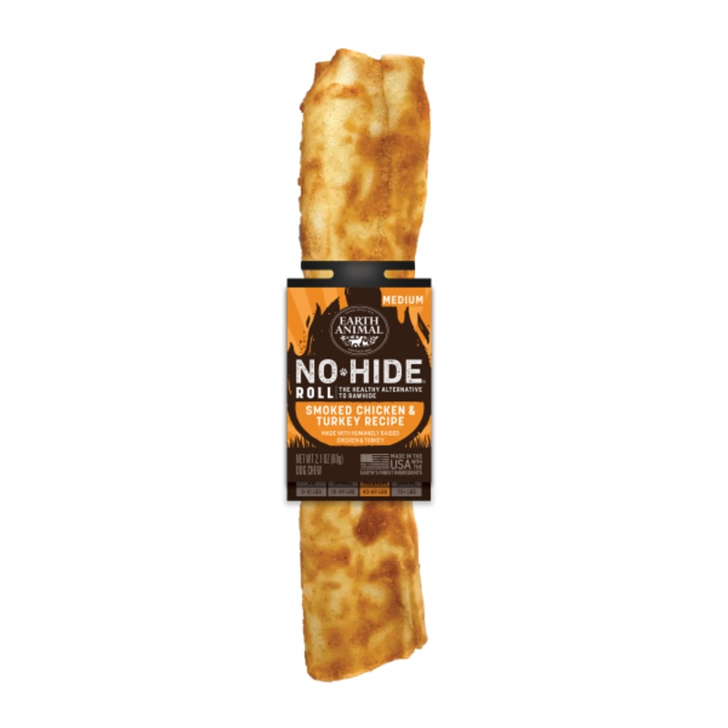 Earth Animal Dog NoHide Chew BBQ Smoked Chicken Turkey Medium 1pk