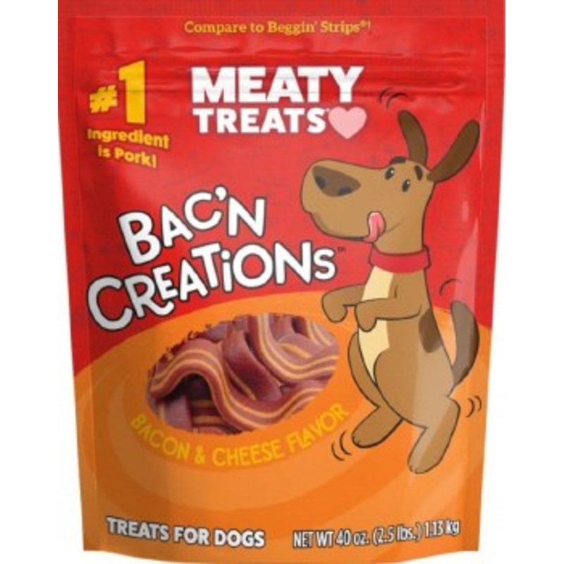 Meaty Treats Bacn Creations Bacon and Cheese Dog Treats 40oz