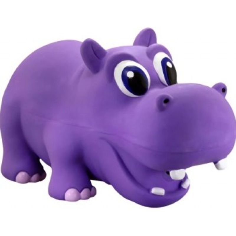 Petsport Babies Hippo, Natural Rubber Latex, Squeaker Inside, Dog Toy, 8.5 inch