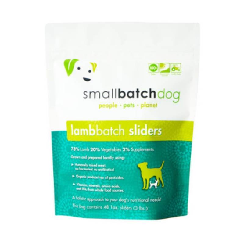 Small Batch Frozen Dog Food 1oz Sliders Lamb 3lb