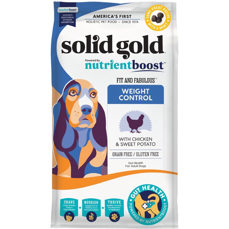 Solid Gold Nutrientboost Fit & Fabulous Weight Control Grain-Free Chicken Dry Dog Food 3.75#