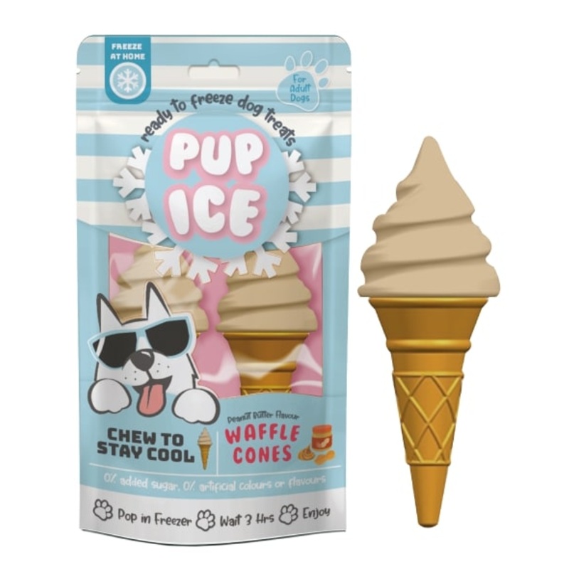 Spot Ethical Pet Dog Treat Pup Ice Waffle Cone Vanilla & Peanut Butter Flavor 3.8oz
