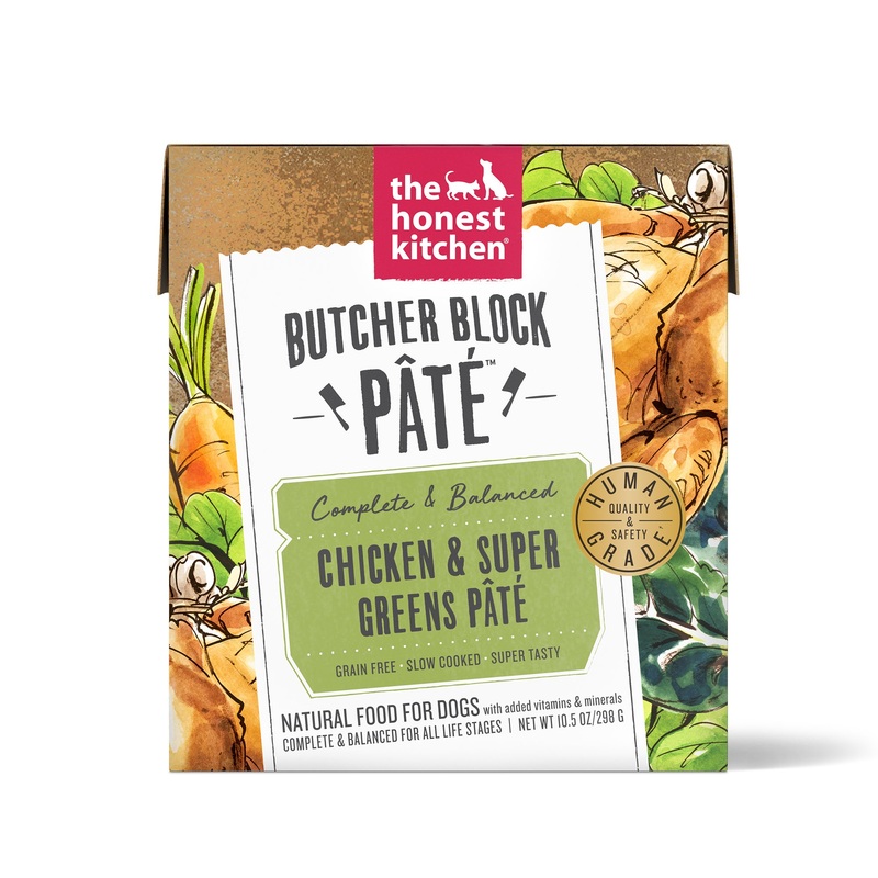 The Honest Kitchen Butcher Block Pt: Chicken & Super Greens Wet Dog Food 10.5oz
