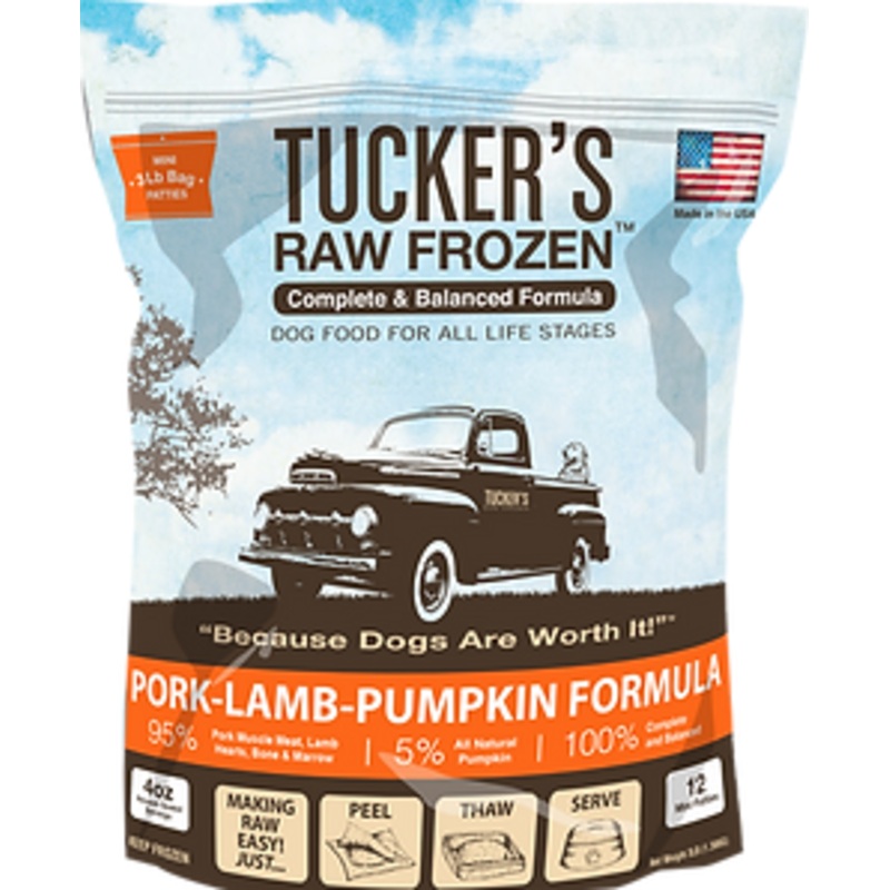 Tucker's Pork-Lamb-Pumpkin Complete and Balanced Raw Diets for Dogs 20 lb