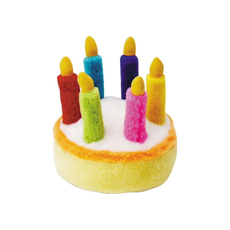 Multipet Plush Dog Toy Birthday Cake 5.5in