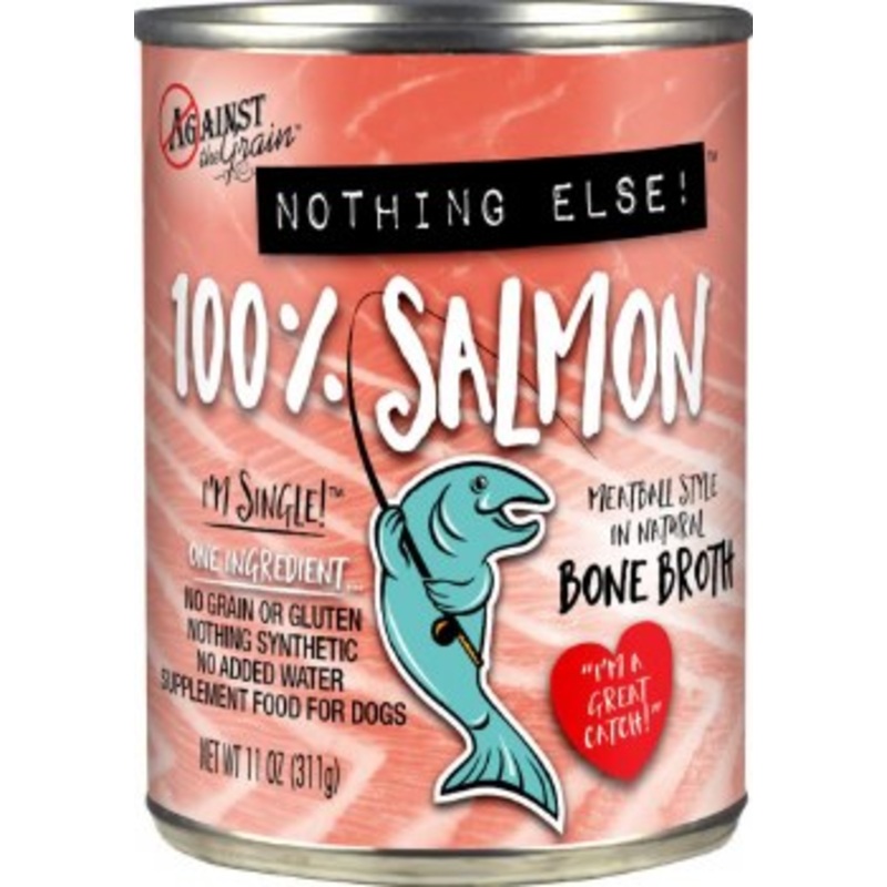 Against the Grain Nothing Else One Ingredient Salmon Dog Food Pork 11 oz can