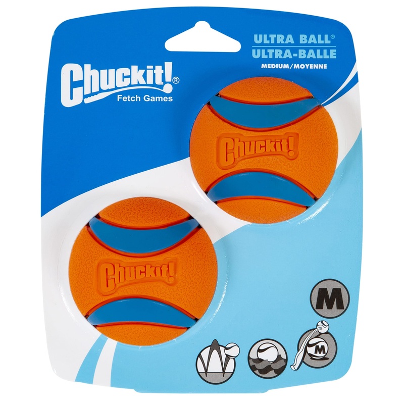 Chuckit! Ultra Ball Durable Dog Toys  Medium  2-Pack