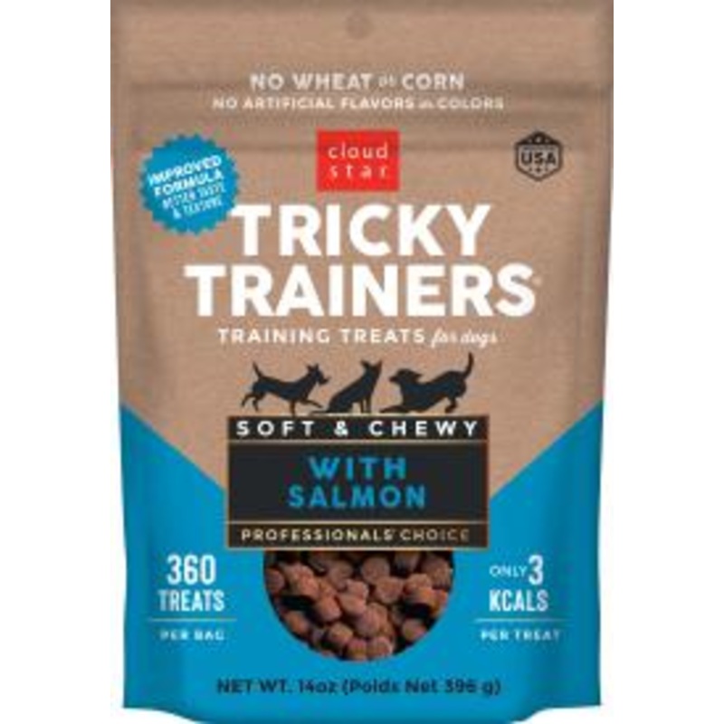 Cloud Star Tricky Trainers Chewy Dog Treats, Salmon, 14 oz. Pouch