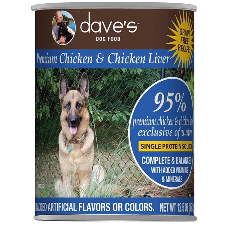 Dave's 95% Wet Dog Food 12.5oz Chicken