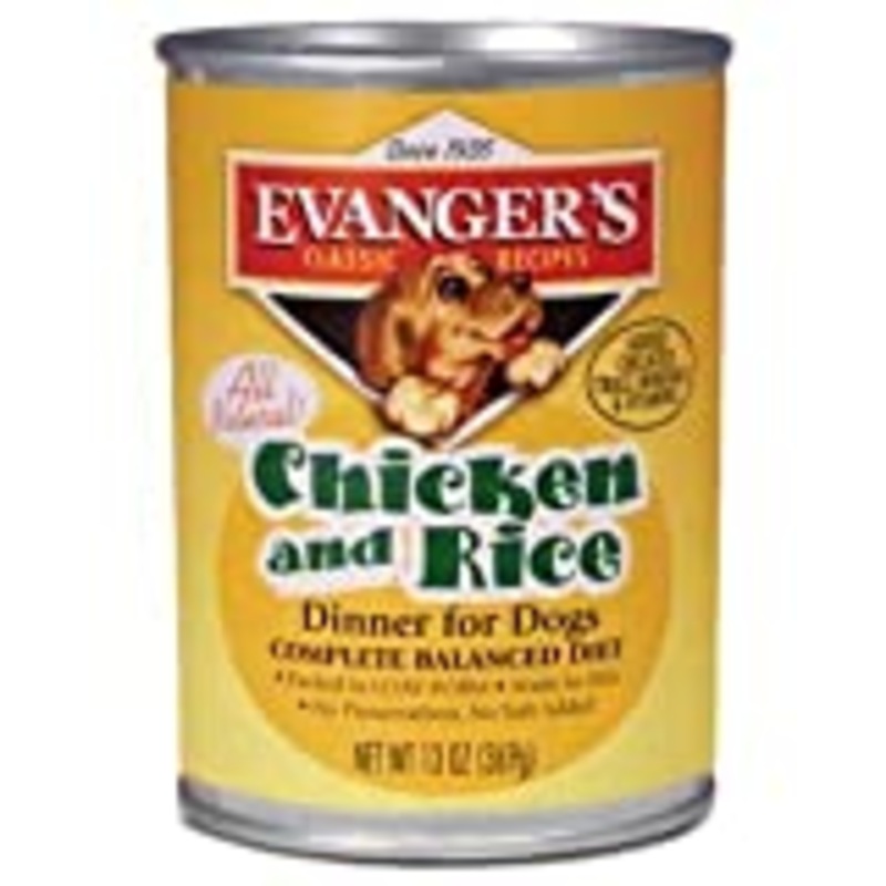 Evanger's Natural Chicken & Rice Wet Dog Food, 12.8 Oz