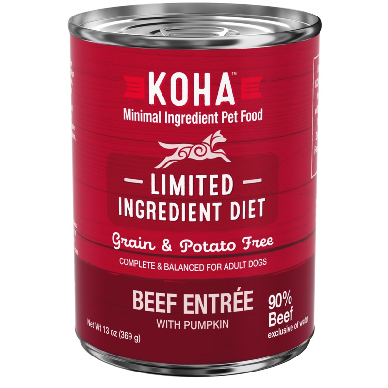 Koha Grain Free Limited Ingredient 13.2oz Canned Dog Food 90% Beef