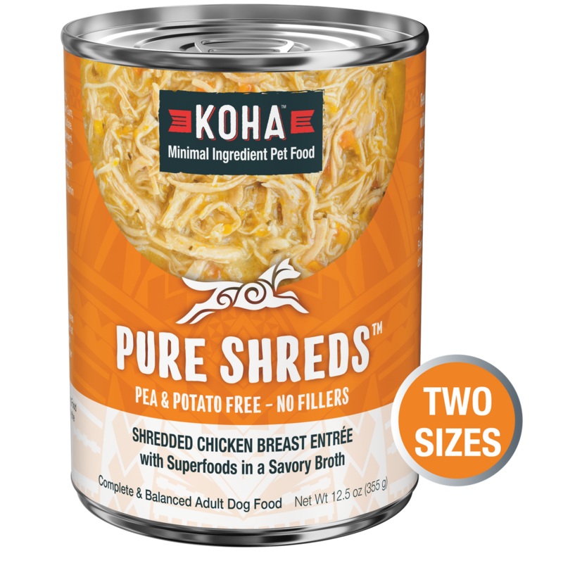 Koha Wet Dog Food 12.5oz Shredded  Chicken