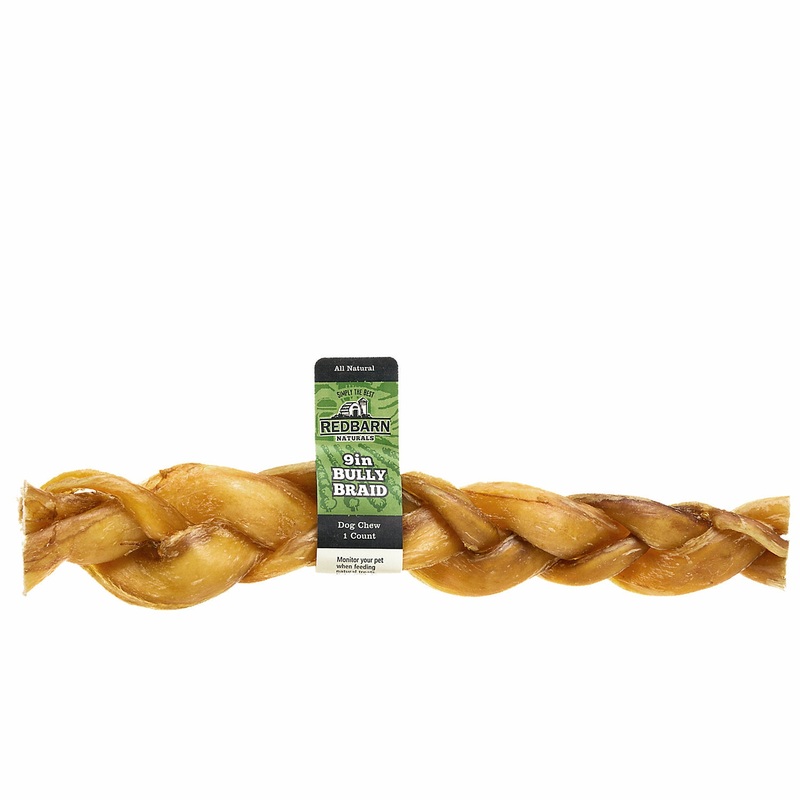 Redbarn Naturals 9  Braided Bully Stick Dog Treat  1 Ct