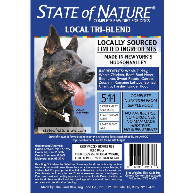 Sirius State of Nature Complete Dog Dinner 5lb Triblend Turkey Chicken Beef