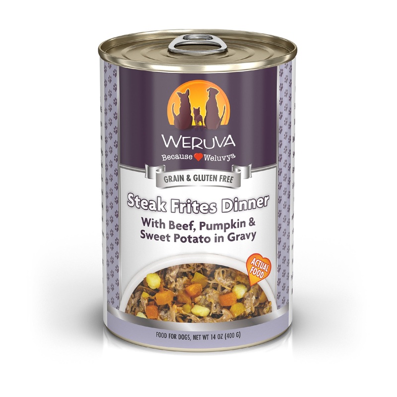 Weruva Classic Dog food 14oz Can Steak Frites