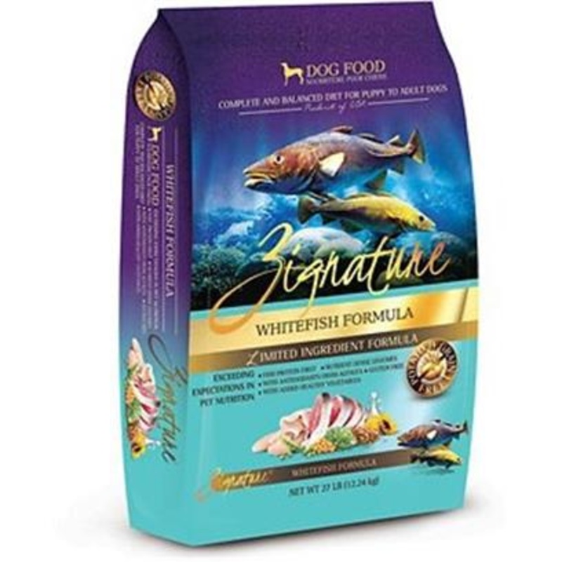 Zignature Limited Ingredient Grain-Free Whitefish Formula Dry Dog Food, 25lb