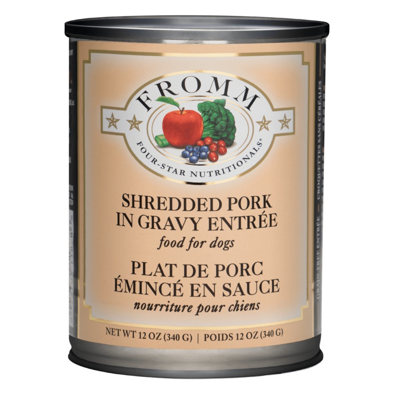 Fromm Four-Star Nutritionals Shredded Pork in Gravy Entre Food for Dogs 12 oz