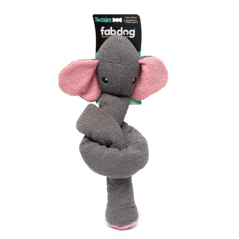 fabdog Twisty Squeaker Crinkle Toy - Elephant