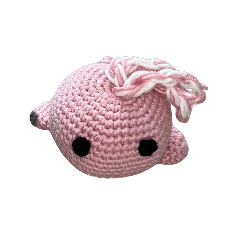 MiaMuji Crochet Dog Toy - Pink Whale