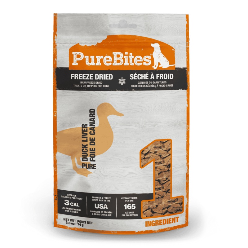 PureBites Freeze Dried Treats -  Duck Liver - Canine