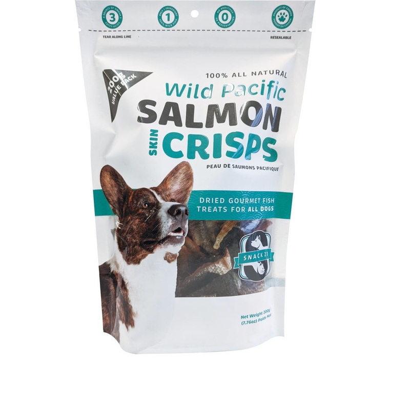 Snack 21 Wild Pacific Salmon Skin Crisps for Dogs